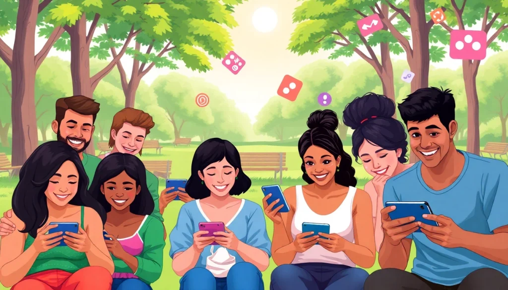 Engaging players immersed in All Yono Games in a lively park setting.