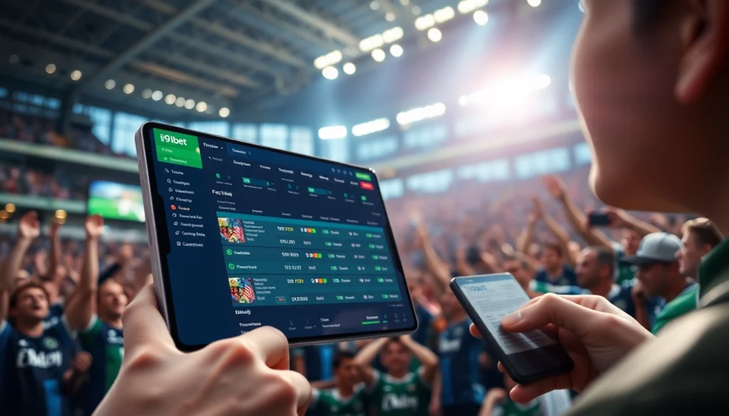 Engage with i9bet's vibrant online gambling interface showcasing dynamic sports betting.